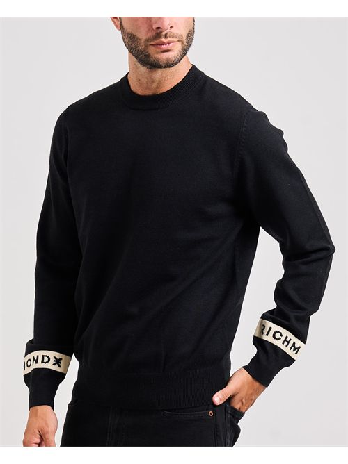 Maglione uomo Richmond X con bande sulle maniche RICHMOND X | UMA25035MABLACK